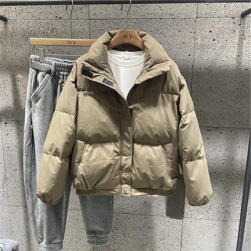 2022 WINTER NEW STAND COLLAR MENS TREND COTTON CLOTHING FASHION TREND LOOSE AND VERSATILE JACKET MENS THICKER BREAD CLOTHES