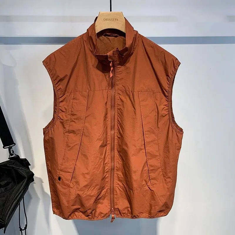 2022 LIGHT LUXURY VEST MENS SPRING AND AUTUMN NEW STYLE HIGH STREET TRENDY BRAND POCKET SLEEVELESS VEST RUFFIAN HANDSOME VEST JACKET MEN