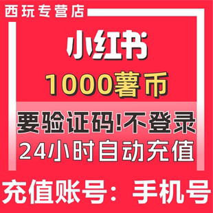 小红书1000薯币充值 小红薯薯币 小红书薯条充值 小红书代充
