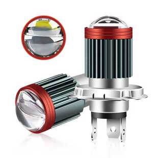 透镜大灯LED超亮H4汽车200W黄白光双色聚光远近光一体12V24V通用