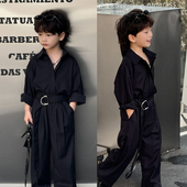 春季 潮痞帅气时髦2025新款 儿童衬衣韩范洋气男孩衣服 套装 男童衬衫