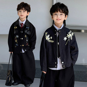 男童时髦潮流秋冬装 西装 夹克上衣 国风新中式 痞帅儿童外套2025新款