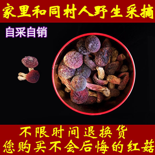 福建野生正宗武夷山野生红姑武夷山特产特级红蘑菇干货250g礼盒装