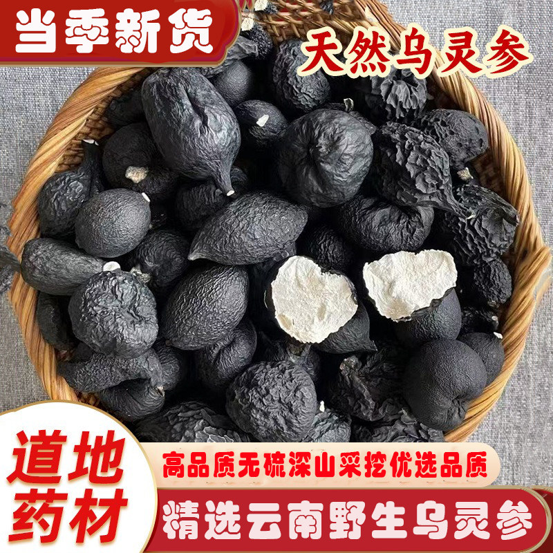 正宗云南野生乌灵参50g深山野生无熏硫高品质中药材纯黑实心大个