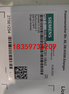 6SL3054-0FC01-1BA0 全新原装未拆封西门子C议价