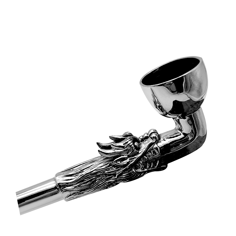 s990纯银烟嘴龙头银旱烟斗杆烟枪烟具男士传统老人礼物送长辈父亲