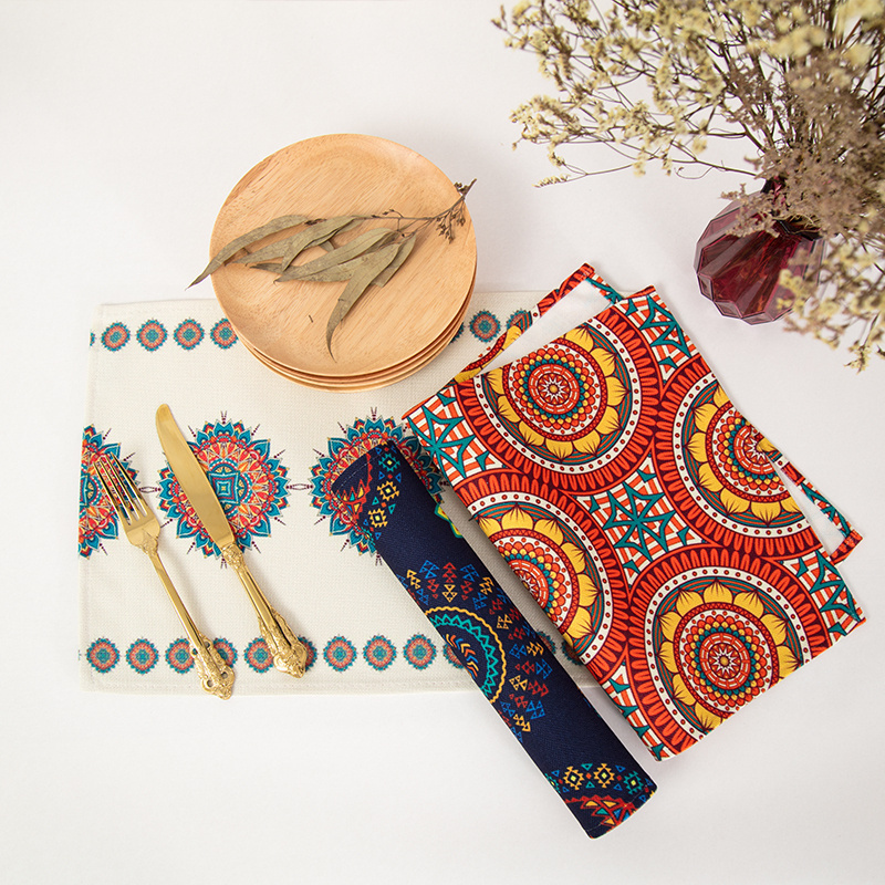 餐桌桌垫加厚隔热防烫棉麻碗垫杯垫民族风波西米亚风格小桌布