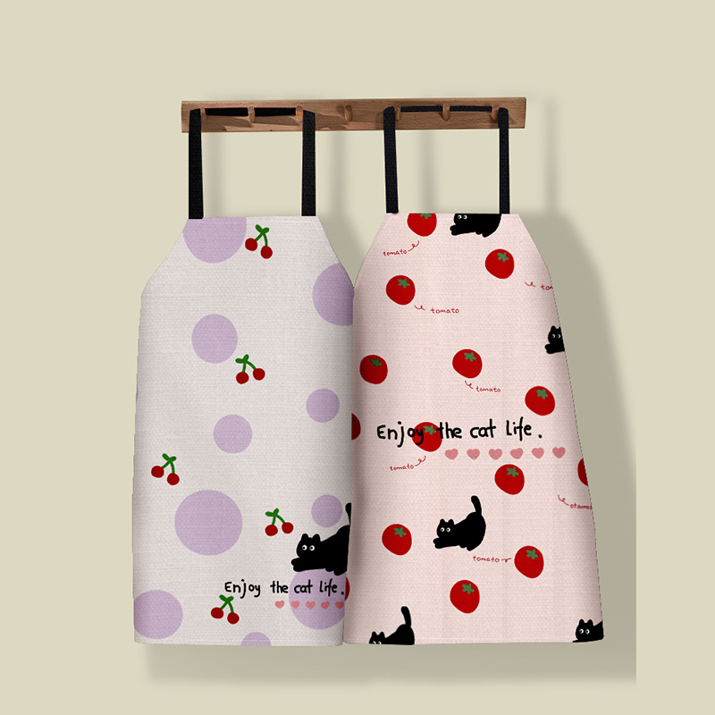 卡通绑带围裙防水防污耐脏混纺