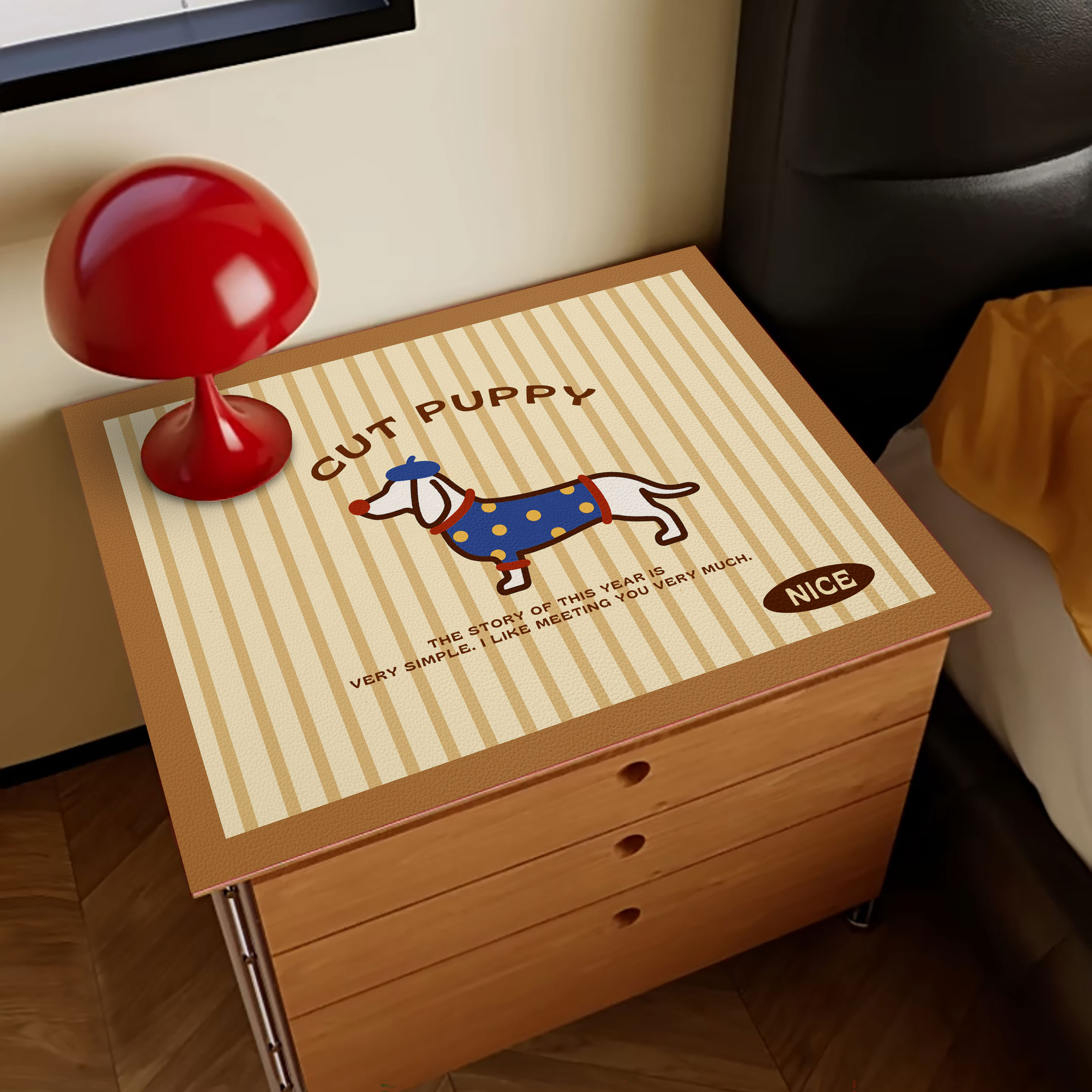 腊肠狗床头柜盖布防水免洗防油