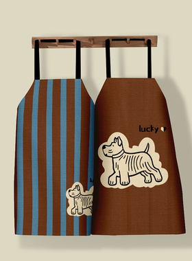 奶油系宠物厨房家用防泼水耐脏做饭专用围裙卡通烘焙居家布艺通用