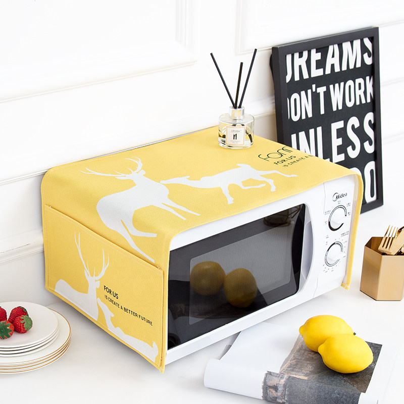 심플 노르딕 인 방진 커버 천 인터넷 유명인 면 및 린넨 전자 레인지 커버 방수 방유 및 방진 보호 커버