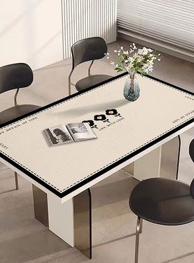 黑色蛋饼花系列桌垫桌布防水防油免洗餐桌隔热垫PVC皮革茶几垫布