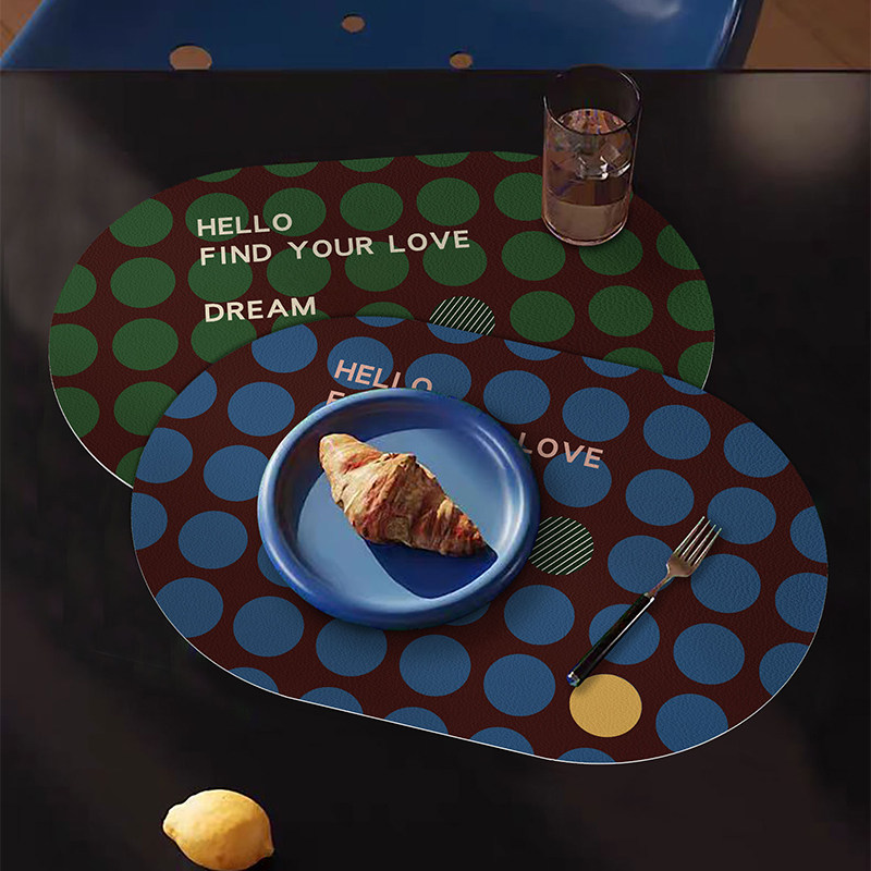 圆格高级感桌面防水耐脏皮革免洗餐垫硅胶椭圆行网红店咖啡杯垫,居家布艺,餐垫,淘宝优惠券,粉丝福利购,淘宝优惠卷