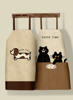 2025百搭可爱围裙厨房做饭家务围腰成人通用儿童画画男女工作服