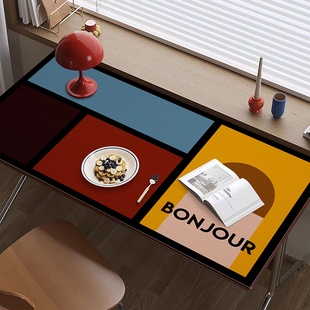 拼色几何皮革儿童学习专用桌垫家用书房电脑桌高级盖垫写字台桌布