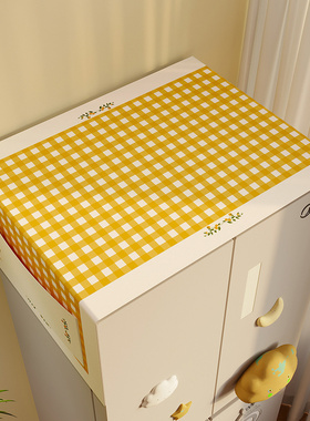 素格加密防水防污棉麻洗衣机防尘罩家用厨房单双开门冰箱顶部盖布