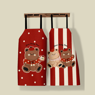 童话小熊家用厨房围裙防水防油污