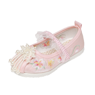 儿童老北京布鞋女童汉服鞋民族古风绣花鞋古装公主唐朝中国风鞋子