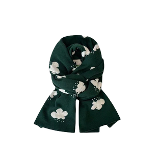 绿色围巾仿羊绒女冬季格子披肩男生加厚保暖百搭情侣圣诞礼物围脖