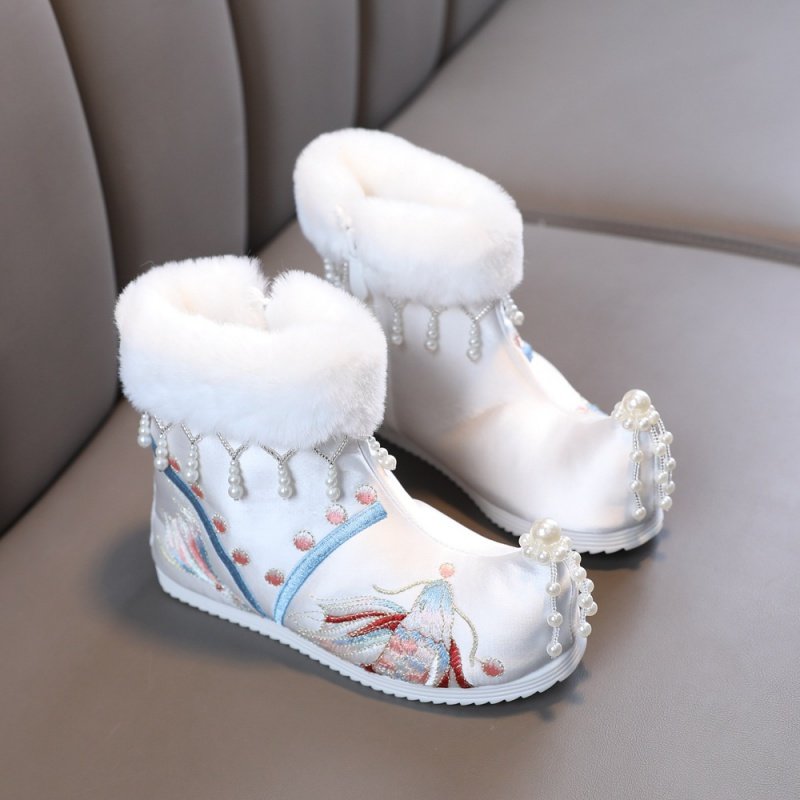 加绒古风鞋冬季棉靴汉服靴子女童绣花鞋儿童拜年鞋中国风翘头棉鞋,童鞋/婴儿鞋/亲子鞋,儿童汉服鞋,淘宝优惠券,粉丝福利购,淘宝优惠卷
