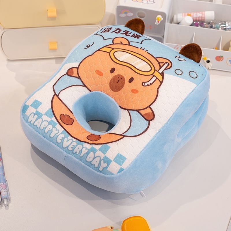 便携护颈午睡办公室趴睡小学生课桌午休趴趴枕卡通卡皮巴拉午睡枕
