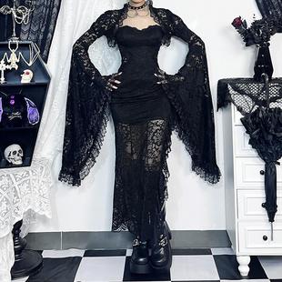 dark lace cardigan classic Sexy slim style top temperament