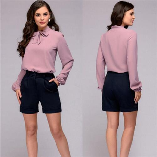 white yellow blouses occupation pullove long tops bowknot