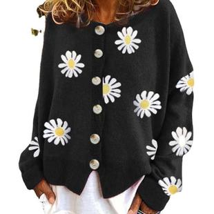 chrysanthemum Sweater autumn knitted womens embroidered