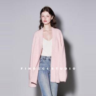 宝针慵懒温暖加厚毛开衫 FINOCCI 羊毛马海毛调色多次樱花重磅元
