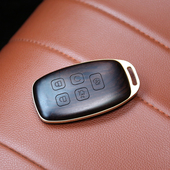 适用于捷豹揽胜极光路虎改装 高端黄铜黑檀木定制车钥匙壳送礼佳品