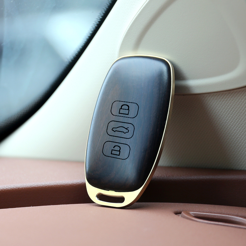 大众钥匙壳匙刻郎檀木私人定制