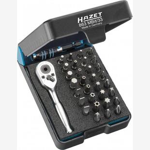 Hazet棘轮扳手1/4套筒44件组套 863 M Bit/33