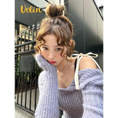 Velin韩国博主同款 纯欲风甜美气质修身 显瘦针织上衣女