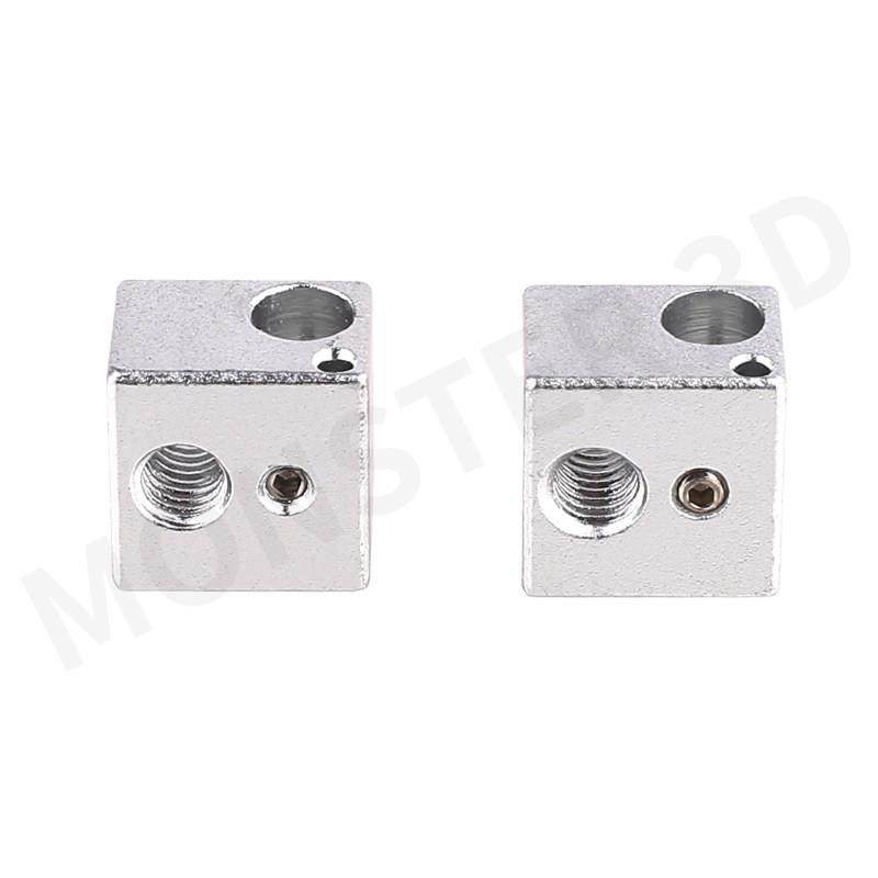 热销3D打印机E3DV5加热铝块发热块热端 挤出机配件m6螺纹方块厂家