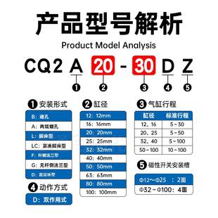 CQ2B63 熱銷SMC薄型氣缸CDQ2B32 50DZ