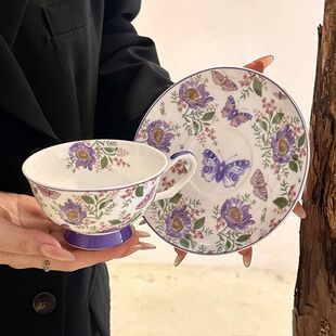 红茶杯碟套装 下午茶具高档精致陶瓷英式 家用女 骨瓷咖啡杯套装 欧式