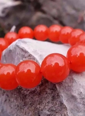 天然原矿凉山樱桃红玛瑙南红手链