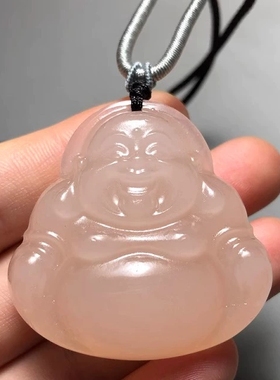 天然正品和田玉知佛吊坠双面雕刻