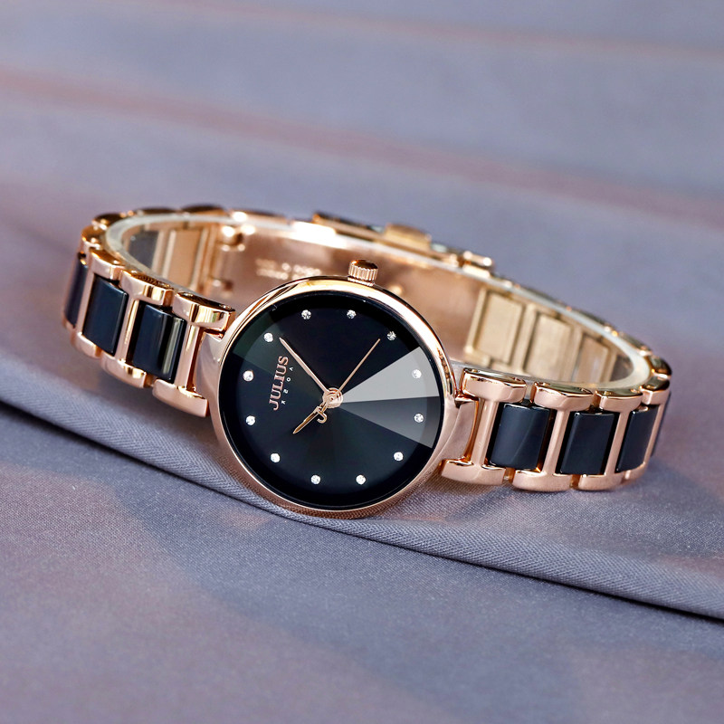 聚利时正品韩风陶瓷女表时尚简约气质轻奢防水学生女士手表ins风