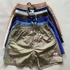 Men's Summer Classic Korean-Style Quick-Dry Metal Nylon 5-Inch Shorts for Outdoor Casual Beach Wear