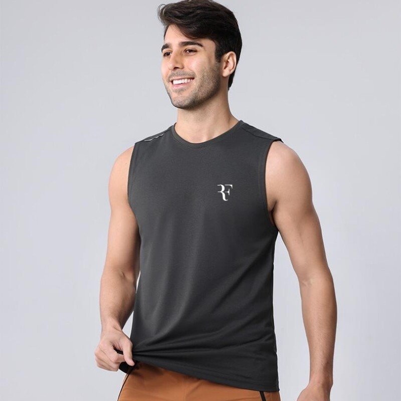 新款费德勒网球服套装男速干坎肩无袖上衣运动透气排汗吸湿背心