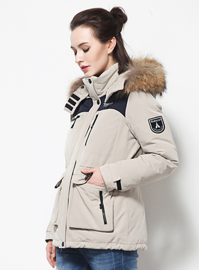 探路者羽绒服女工装大码男户外-30度厚滑雪保暖服TADE92877/91876