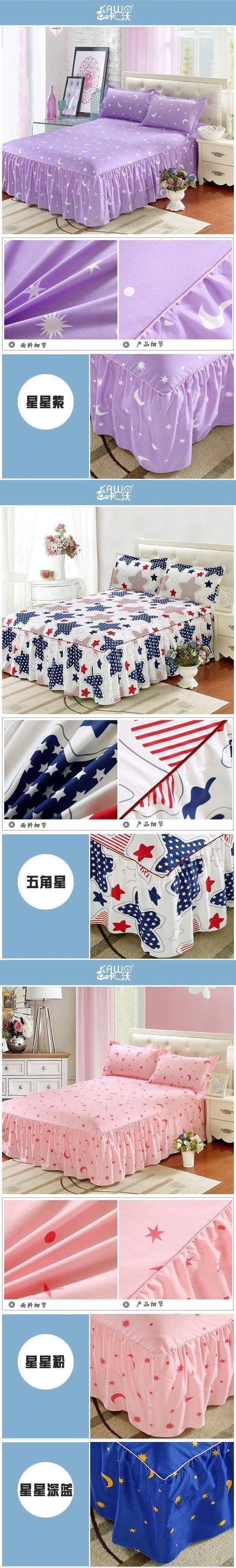 Bộ giường đơn đặt 1 mảnh 8 váy 8 giường loại 5 một mét 528 nệm bảo vệ trẻ em nệm hoạt hình - Váy Petti váy giường đẹp	