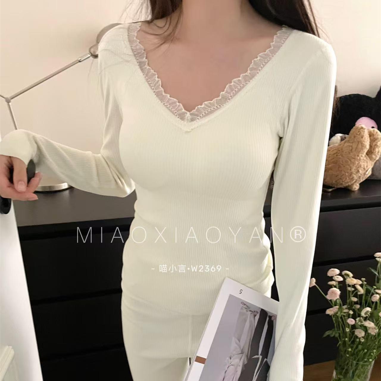 喵小言7A羊绒保暖内衣女