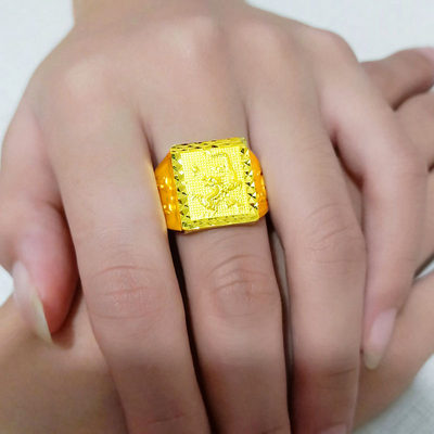 千影珠宝男士黄金戒指纯足金指环