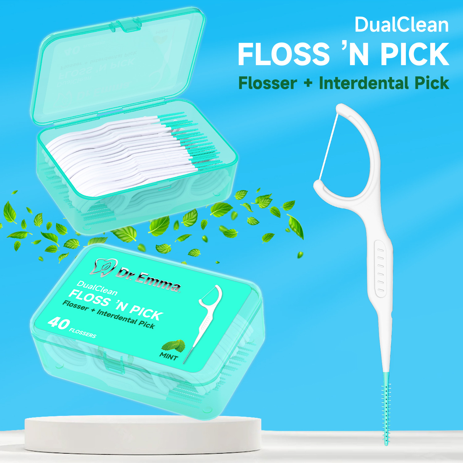 跨境带毛刷双头二合一多功能牙线