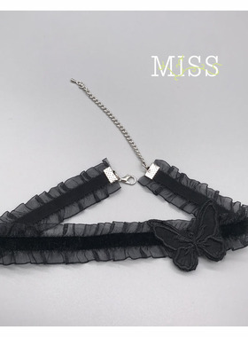 choker丝绒蝴蝶少女风晚宴项圈