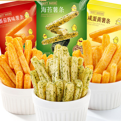 多口味薯条18g*16包一整箱小零食番茄蛋黄海苔味休闲食品宝时汇佳