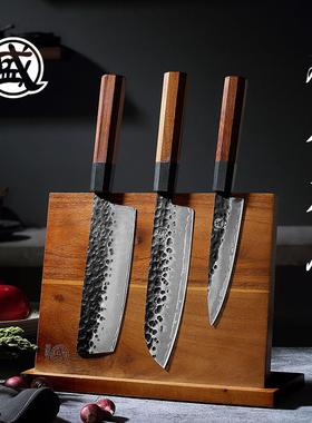 日本三本盛磁力刀座家用厨房刀架磁性实木刀架创意强力刀座免打孔