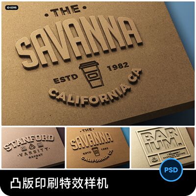 凸版印刷特效logo标志智能贴图样机模板PSD分层设计素材
